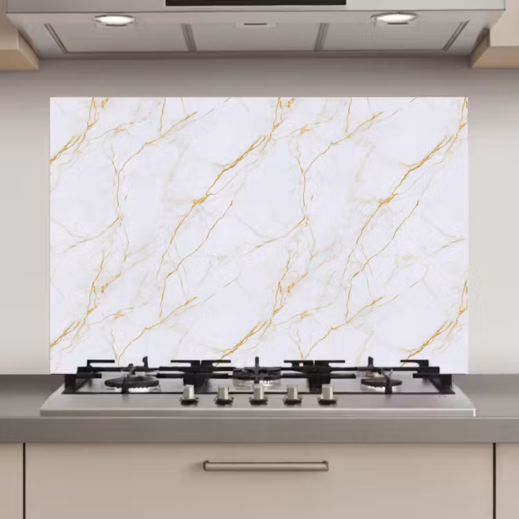 Wit - Marmer - Goud - Luxueus keuken achterwand spatscherm klein 900 -3d_website