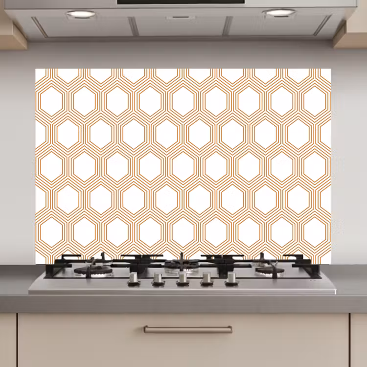 Wit - Patroon - Symmetrisch - Modern keuken achterwand spatscherm klein 900 -3d_website