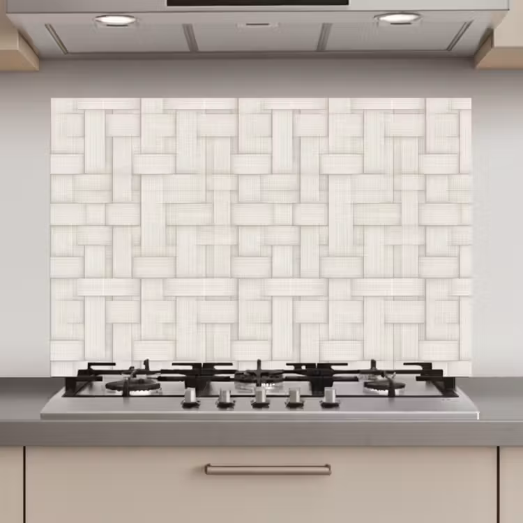 Vlechtwerk - Banen - Beige keuken achterwand spatscherm klein 900 -3d_website