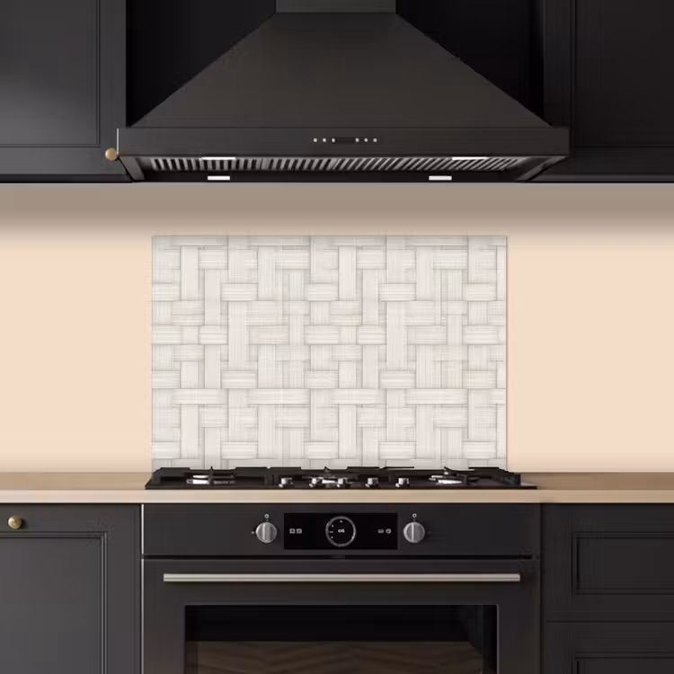 Vlechtwerk - Banen - Beige keuken achterwand spatscherm klein 900 -sfeer1