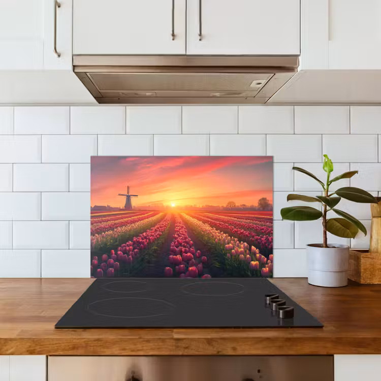 Windmolen - Zonsondergang - Landschap keuken achterwand spatscherm klein -sfeer2