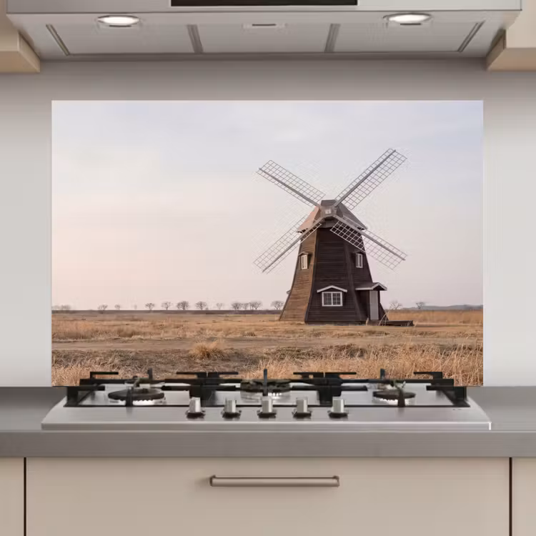 Windmolens - Landschap - Veld keuken achterwand spatscherm klein -3d_website