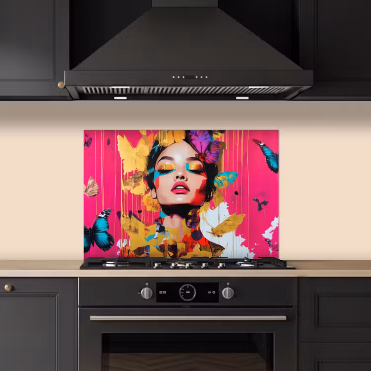 Vrouw - Abstract - Kleurrijk keuken achterwand spatscherm klein -sfeer1