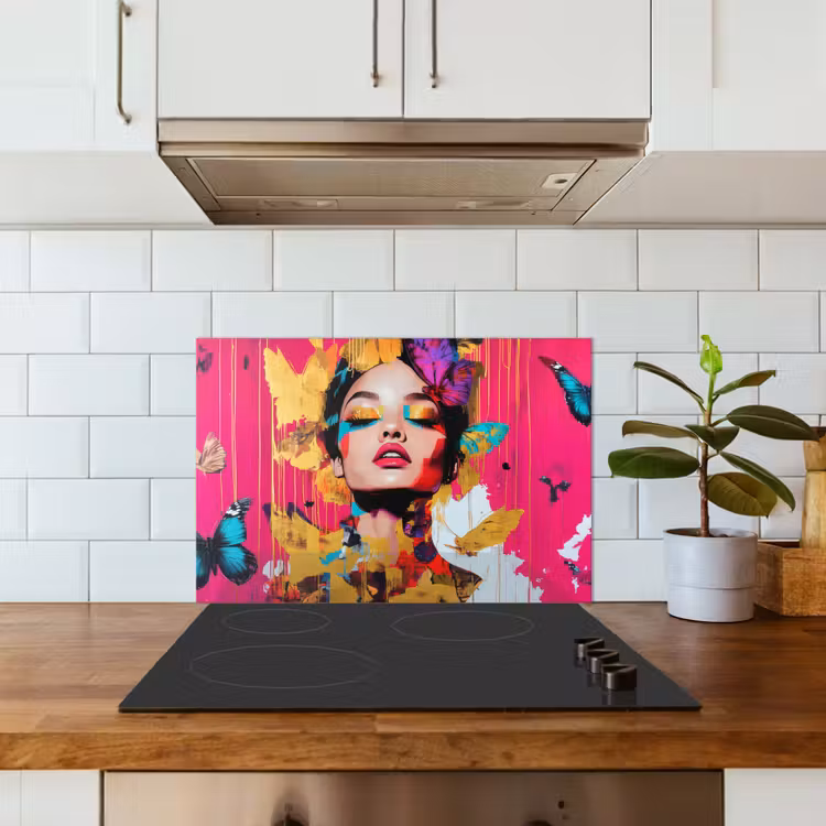 Vrouw - Abstract - Kleurrijk keuken achterwand spatscherm klein -sfeer2
