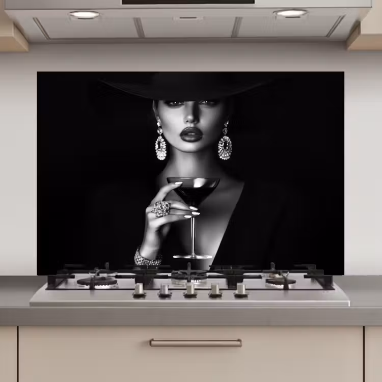Vrouw - Cocktail - Chic keuken achterwand spatscherm klein -3d_website