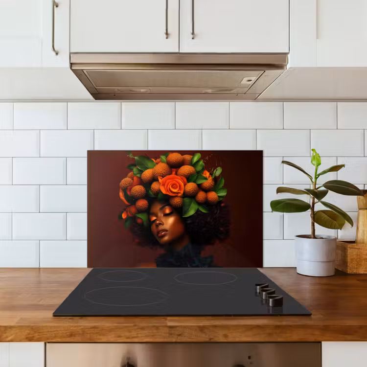 Vrouw - lychee - exotisch keuken achterwand spatscherm klein -sfeer2
