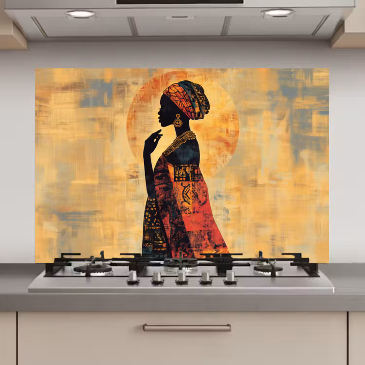 Vrouw - Silhouet - Patronen - Sierlijk keuken achterwand spatscherm klein -3d_website
