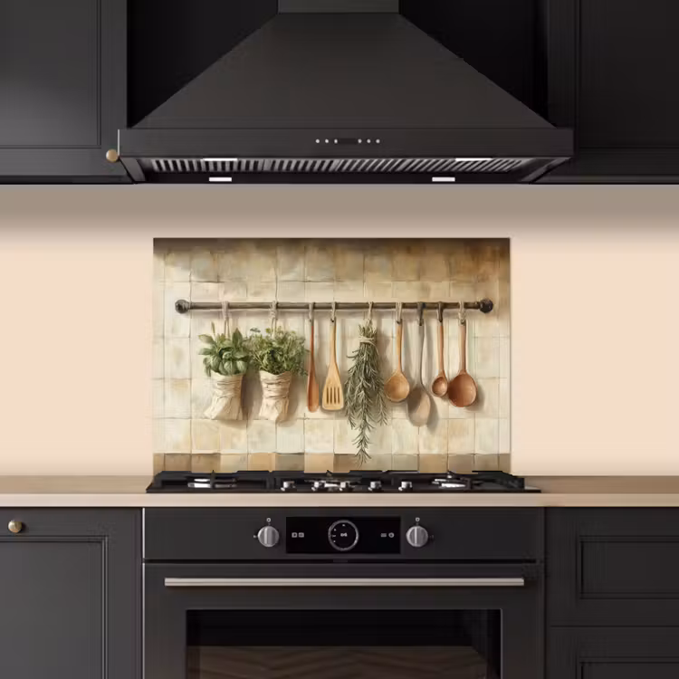 Hout - Keukengerei - Stilleven - Tegels keuken achterwand spatscherm klein -sfeer1