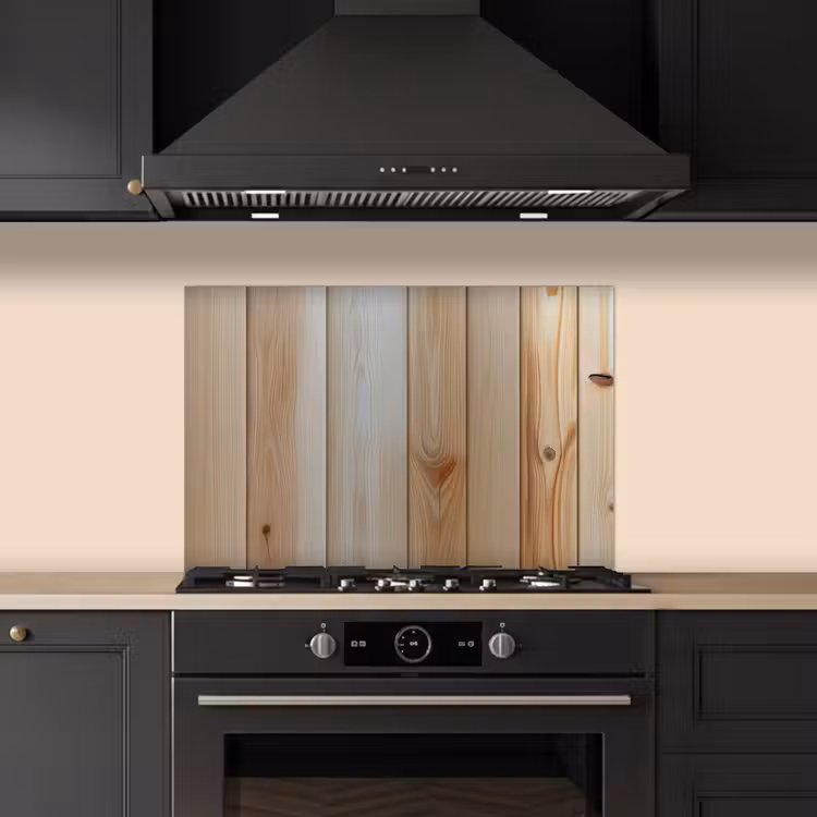 Hout - Planken - Licht keuken achterwand spatscherm klein -sfeer1