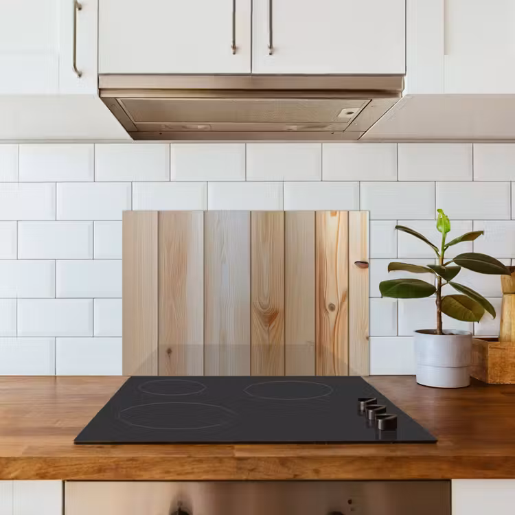 Hout - Planken - Licht keuken achterwand spatscherm klein -sfeer2