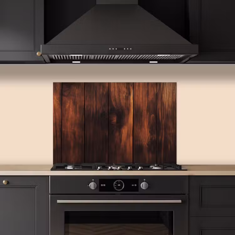 Hout - Planken - Vintage - Donkerbruin keuken achterwand spatscherm klein -sfeer1