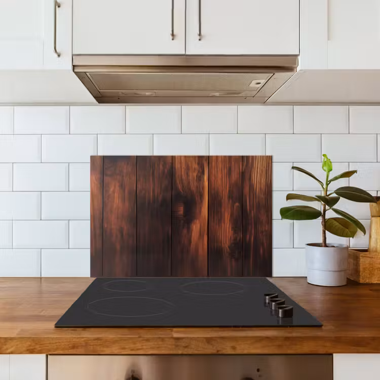 Hout - Planken - Vintage - Donkerbruin keuken achterwand spatscherm klein -sfeer2