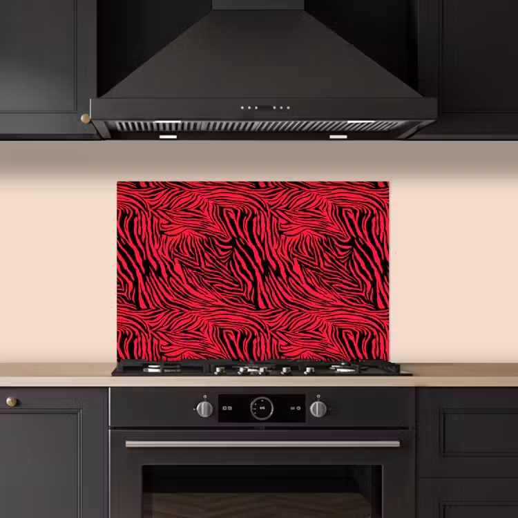 Zebra - Zwart - Roze - Neon keuken achterwand spatscherm klein 900 -sfeer1