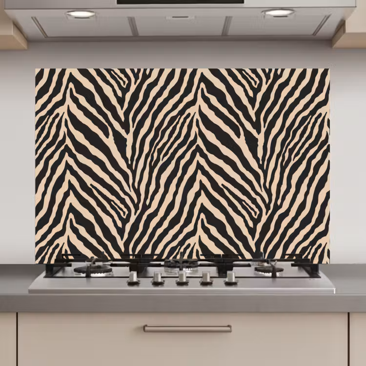 Zebra - Klassiek - Zwart keuken achterwand spatscherm klein 900 -3d_website