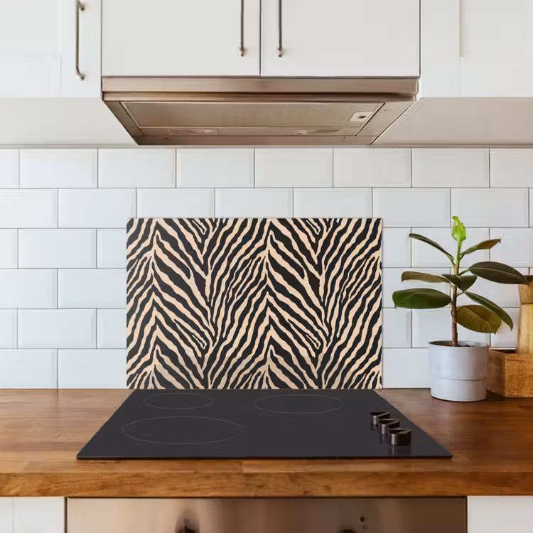 Zebra - Klassiek - Zwart keuken achterwand spatscherm klein 900 -sfeer2