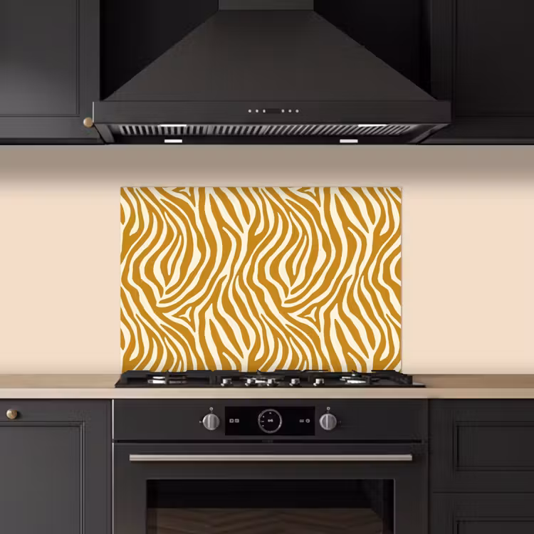 Zebra - Klassiek - Oker - Geel keuken achterwand spatscherm klein 900 -sfeer1