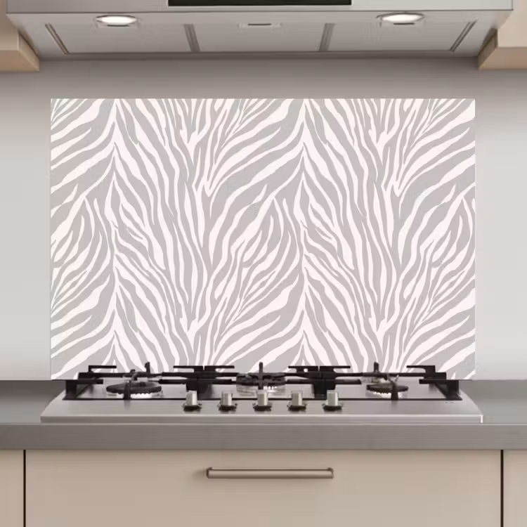 Zebra - Motief - Grijs keuken achterwand spatscherm klein 900 -3d_website