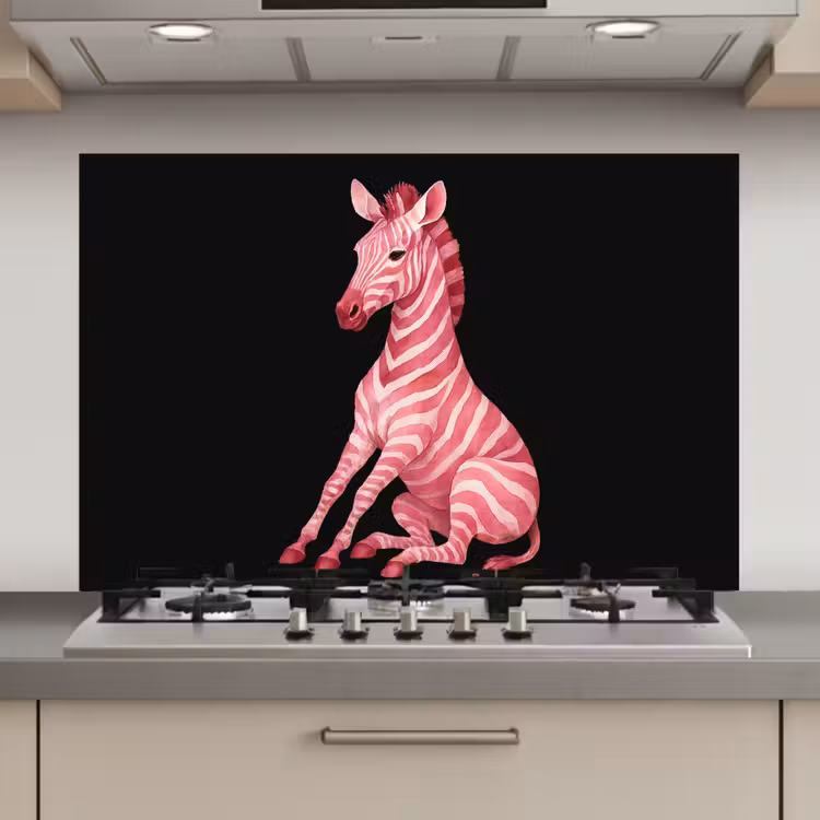 Zebra - Roze - Gestreept keuken achterwand spatscherm klein -3d_website