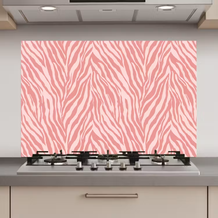 Zebra - Print - Roze keuken achterwand spatscherm klein 900 -3d_website