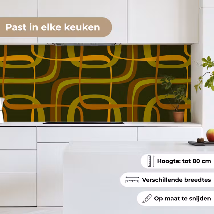 Jaren 70 - Retro - Groen keuken achterwand 2 middel 871 -sfeer4_NL