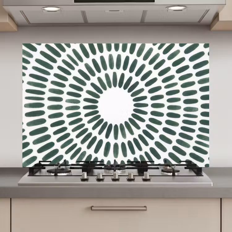 Abstract - Cirkel - Patroon - Modern - Groen keuken achterwand spatscherm klein -3d_website
