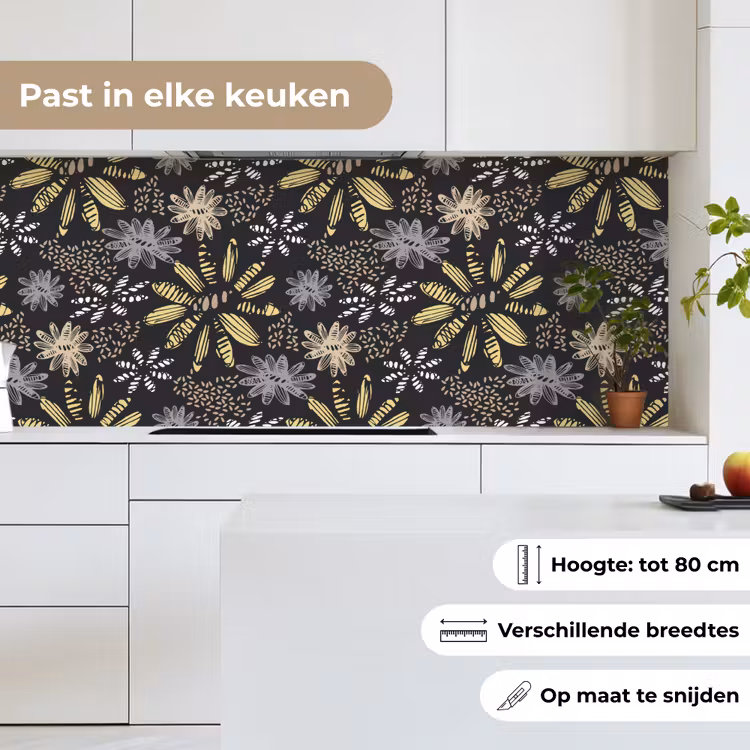 Abstract - Bloemen - Patronen keuken achterwand 2 middel 871 -sfeer4_NL