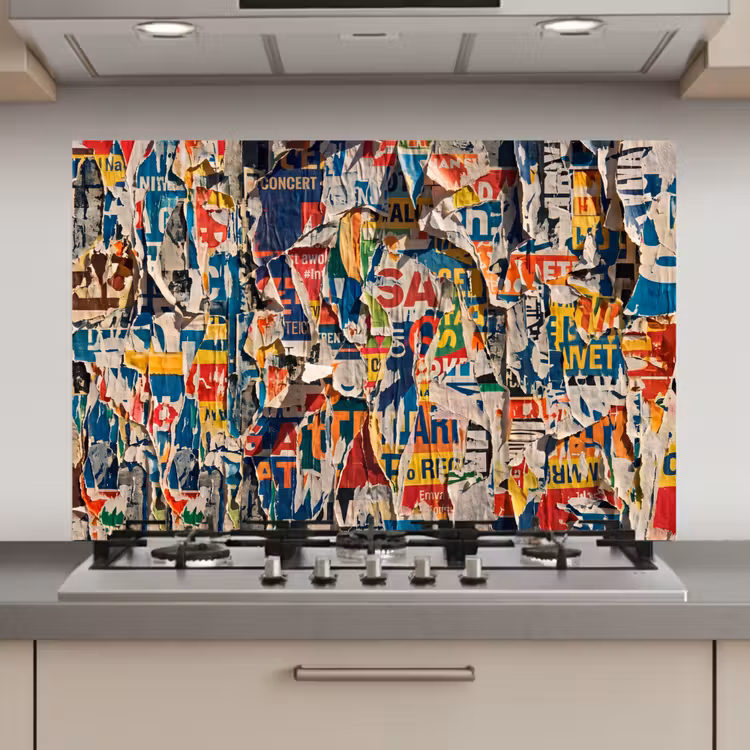 Abstract - Gelaagd papier - Urban - Modern - Kleurrijk keuken achterwand spatscherm klein -3d_website