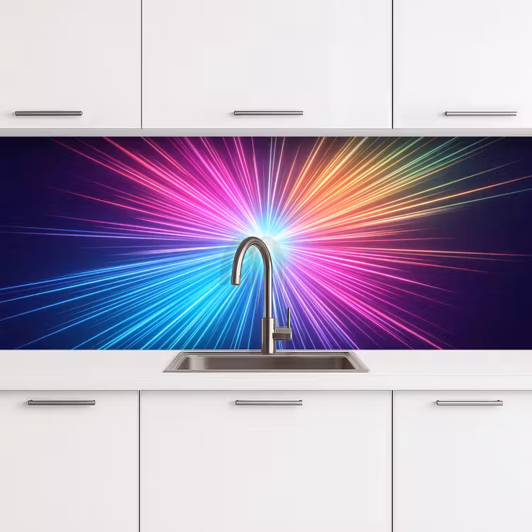 Abstract - Light - Burst - Modern - Colorful keuken achterwand 2 middel -3d