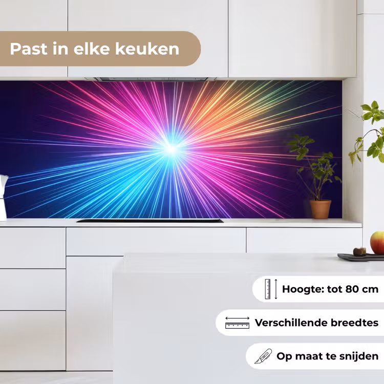 Abstract - Light - Burst - Modern - Colorful keuken achterwand 2 middel -sfeer4_NL