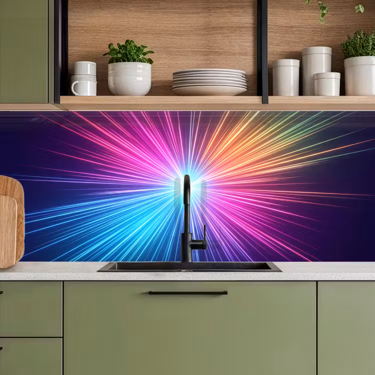 Abstract - Light - Burst - Modern - Colorful keuken achterwand 2 middel -sfeer3