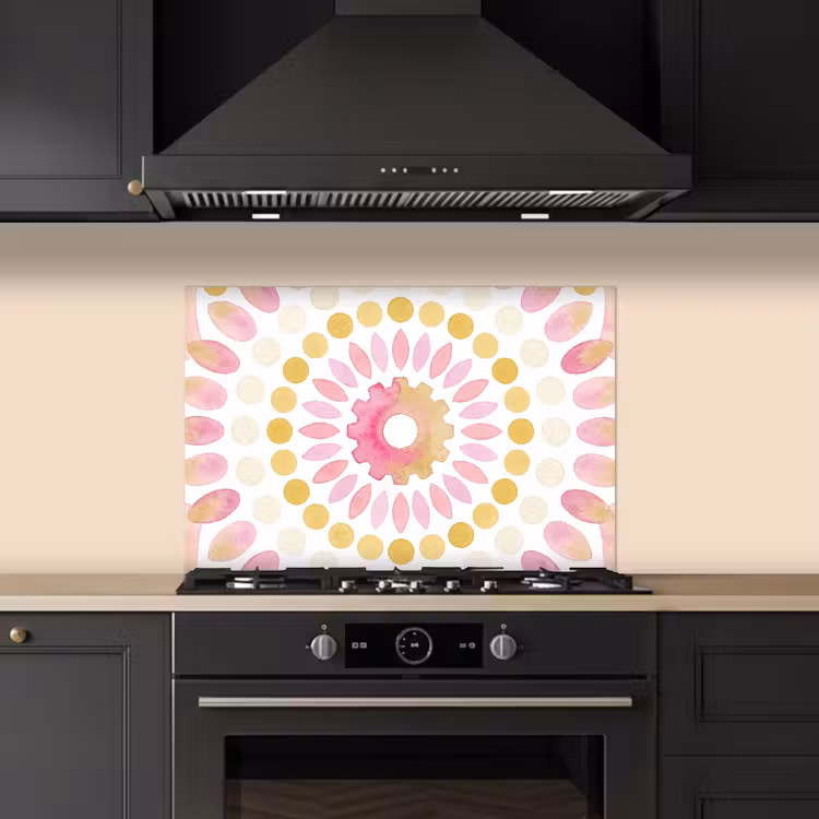 Abstract - Mandala - Kunst - Modern - Roze keuken achterwand spatscherm klein -sfeer1