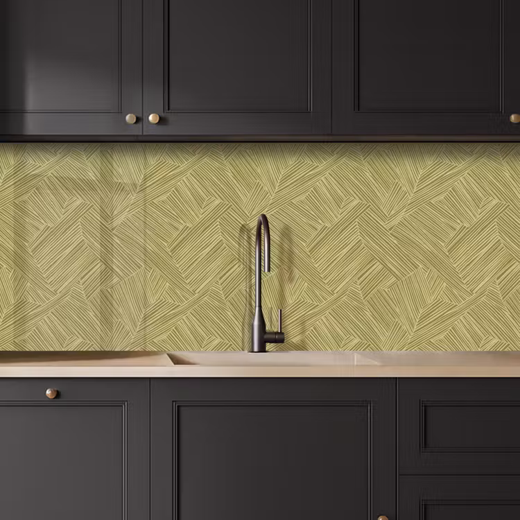 Abstract - Modern - Groen keuken achterwand 2 middel 871 -sfeer1
