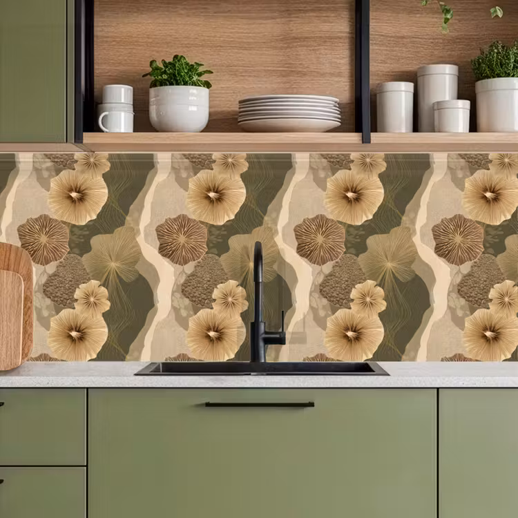 Abstract - Modern - Groen keuken achterwand 2 middel 871 -sfeer3