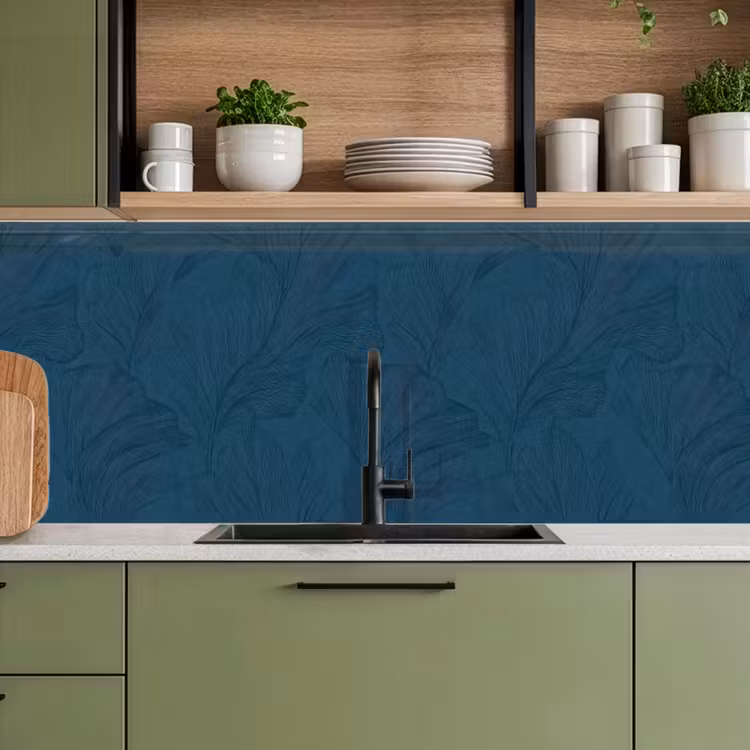 Abstract - Patroon - Donkerblauw - Elegant keuken achterwand 2 middel 871 -sfeer3
