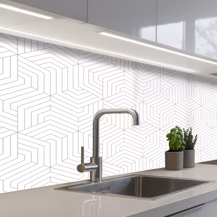 Abstract - Patronen - Design - Lijn keuken achterwand 2 middel 871 -3d_schuin