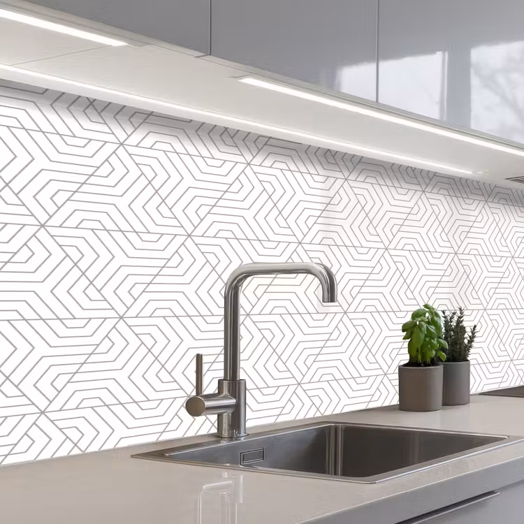 Abstract - Patronen - Design - Driehoek keuken achterwand 2 middel 871 -3d_schuin