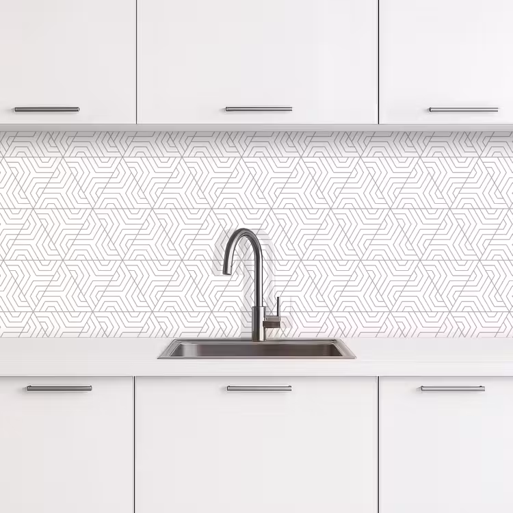 Abstract - Patronen - Design - Driehoek keuken achterwand 2 middel 871 -3d