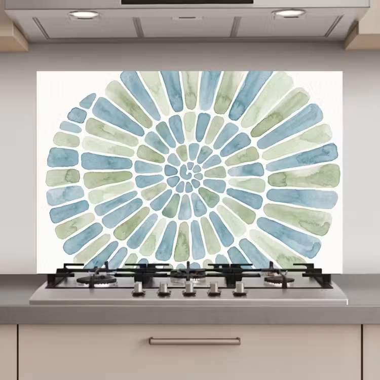 Abstract - Spiraal - Patroon - Modern - Blauw-Groen keuken achterwand spatscherm klein -3d_website