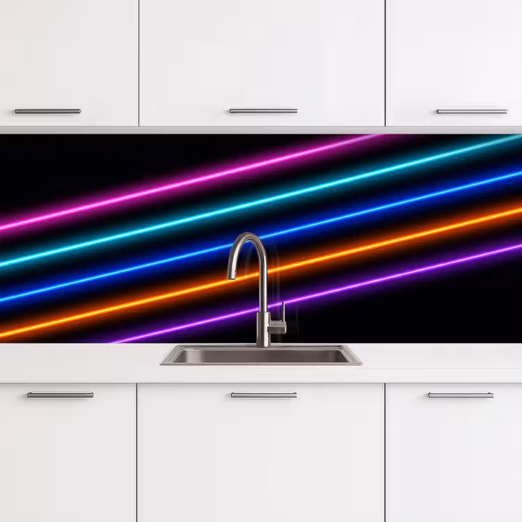 Esthetiek - Retro - Neon keuken achterwand 2 middel -3d