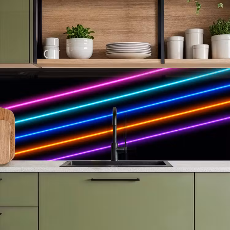 Esthetiek - Retro - Neon keuken achterwand 2 middel -sfeer3