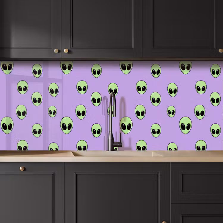 Alien - Retro - Lila keuken achterwand 2 middel 871 -sfeer1