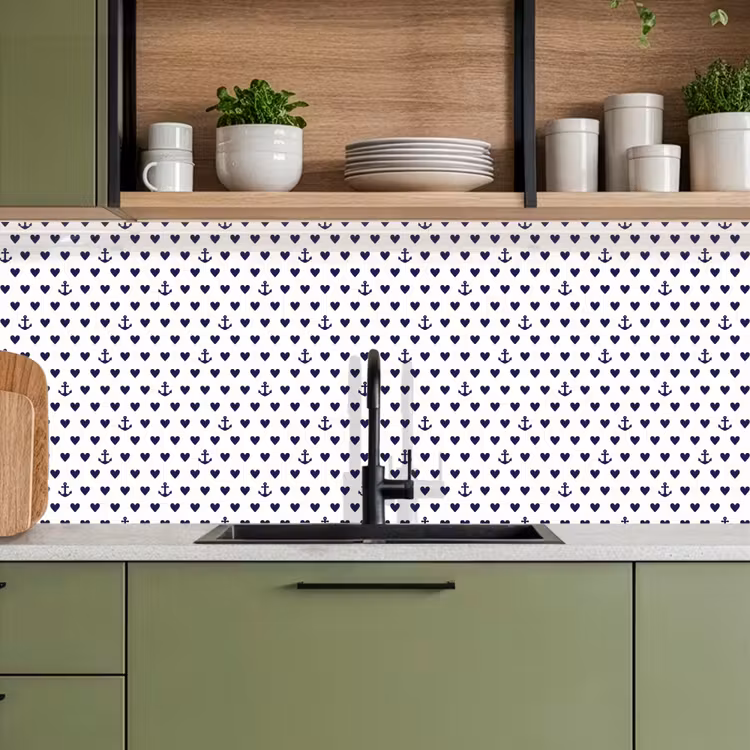 Anker - Hart - Blauw - Wit keuken achterwand 2 middel 871 -sfeer3