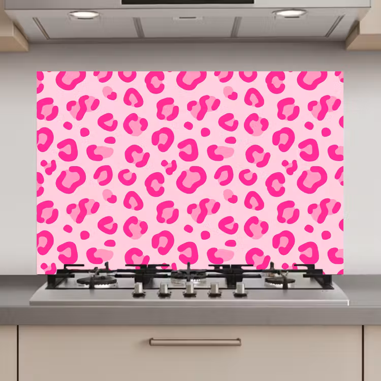 Dierenprint - Patroon - Abstract - Modern - Roze keuken achterwand spatscherm klein -3d_website
