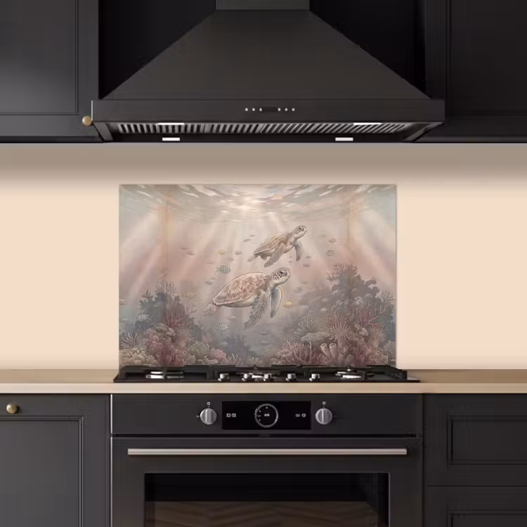 Dier - Onderwater - Oceaan - Illustratie - Zeeleven keuken achterwand spatscherm klein -sfeer1