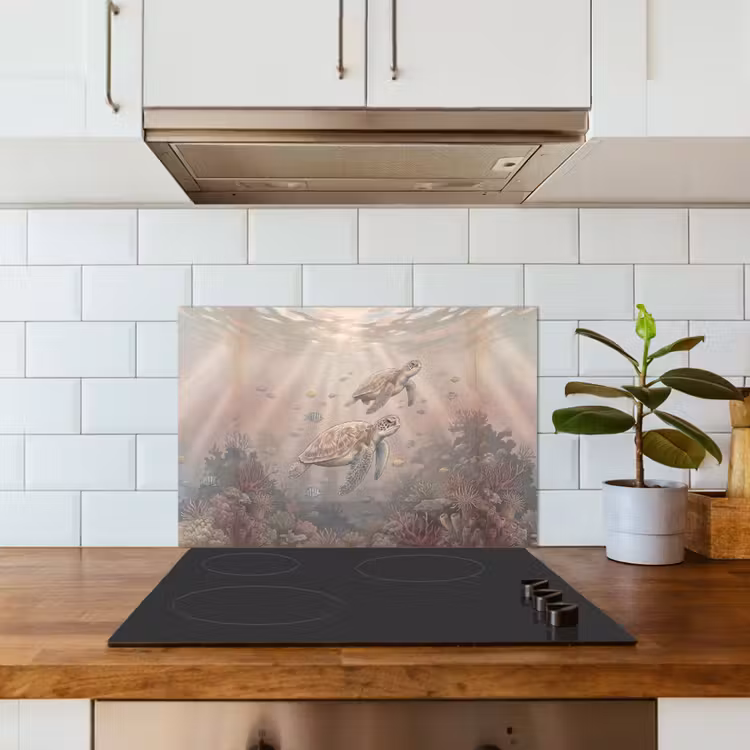 Dier - Onderwater - Oceaan - Illustratie - Zeeleven keuken achterwand spatscherm klein -sfeer2