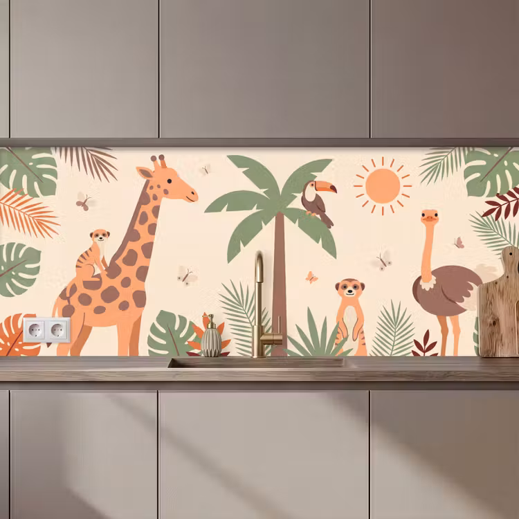Dieren - Tropisch - Safari - Kleurrijk keuken achterwand 2 middel zz_3dshopping