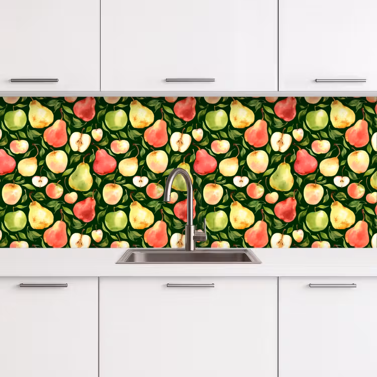 Appels - Peren - Fruit - Groen keuken achterwand 2 middel 871 -3d