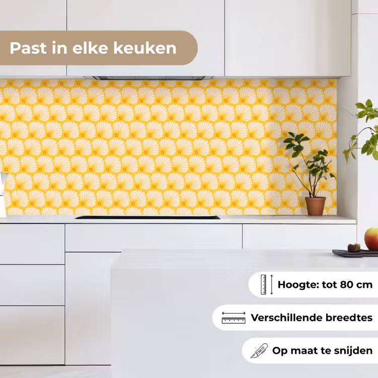 Art Deco - Design - Schelp - Geel keuken achterwand 2 middel 871 -sfeer4_NL
