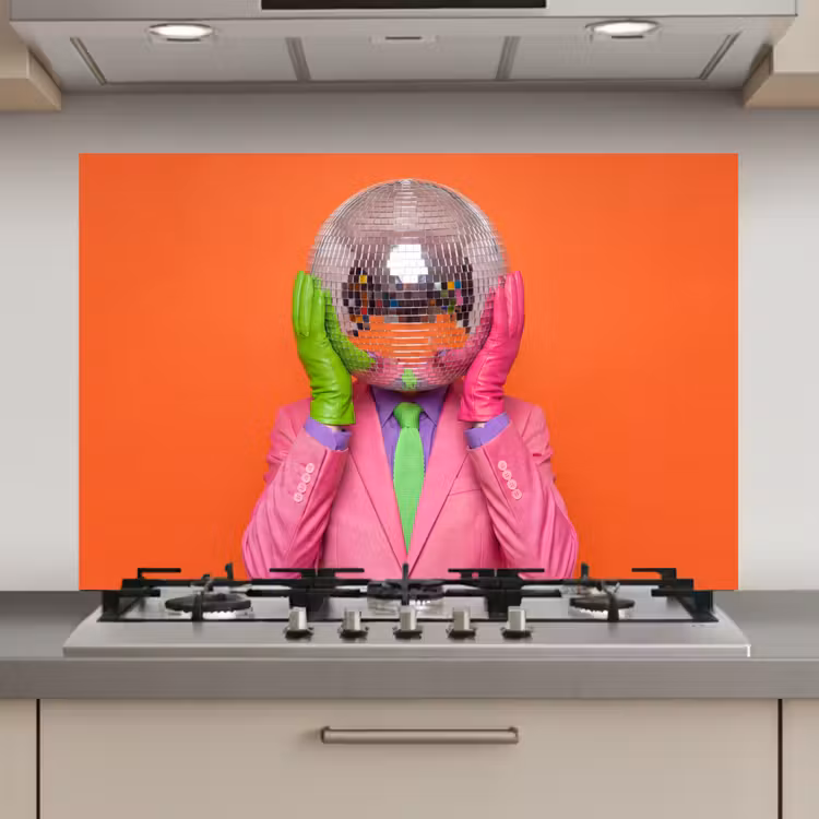 Kunst - Disco bal - Kleurrijk - Modern - Studio keuken achterwand spatscherm klein -3d_website