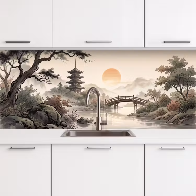 Azië - Landschap - Kleurrijk keuken achterwand 2 middel -3d